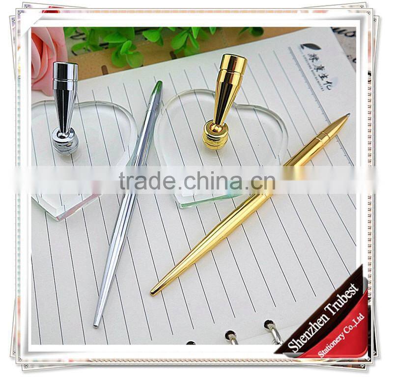 TT-04 hot selling silver table pen with holder ,golden desk pen , stand pen