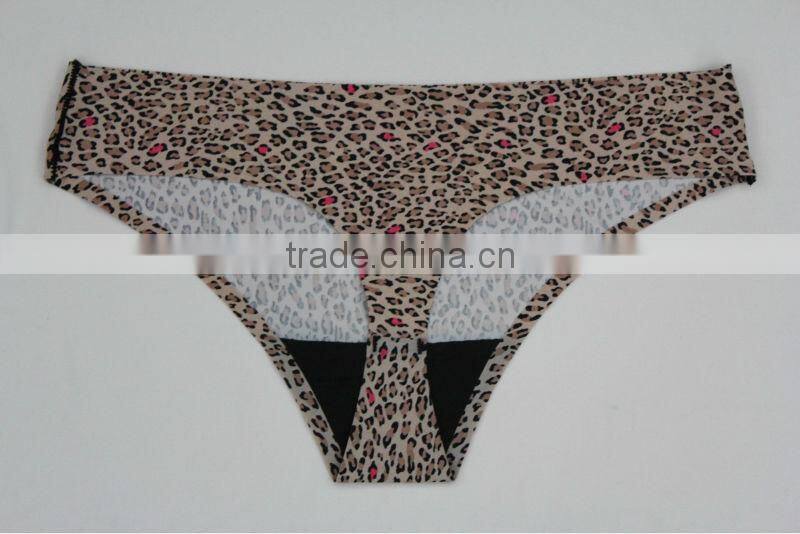 Sexy Ladies Folded Leopard Print One Piece Thong Inner Wear