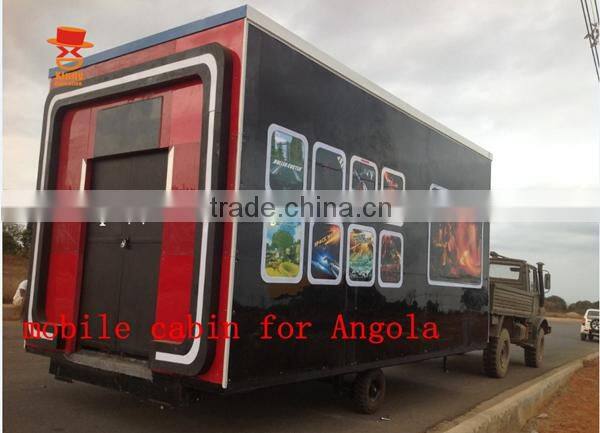 2015 6 dof hydraulic system and electric system 3d,4d,5d,6d,7d,9d,12d simulator mobile cinema equipment