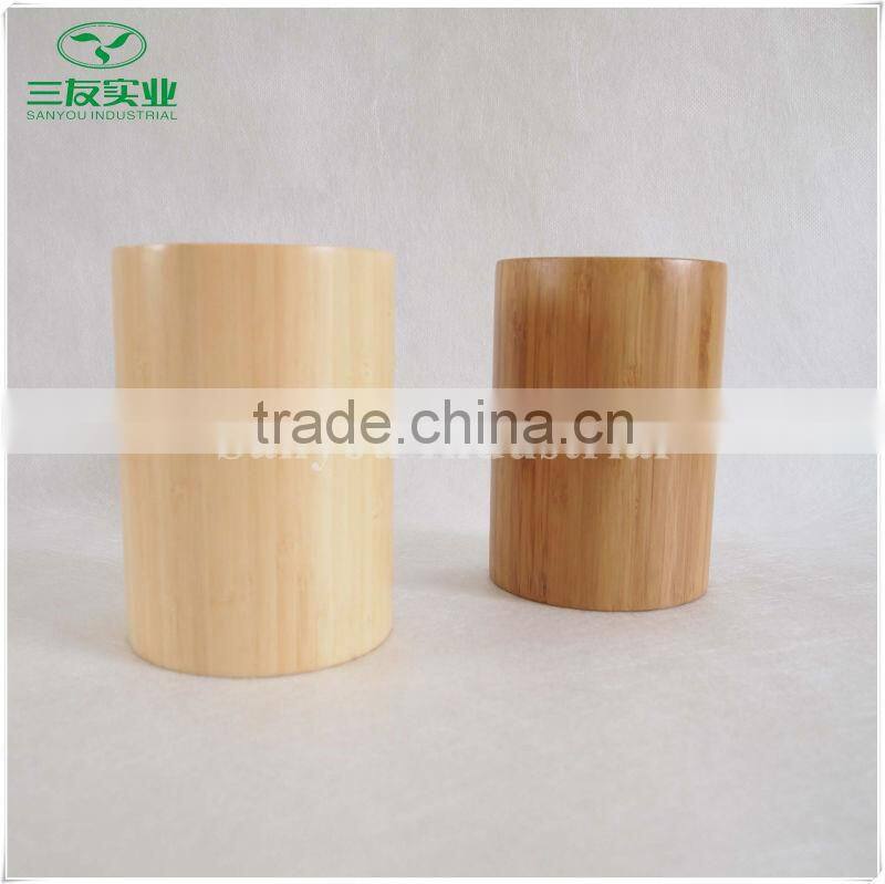 Round Natural Bamboo Brush Pot