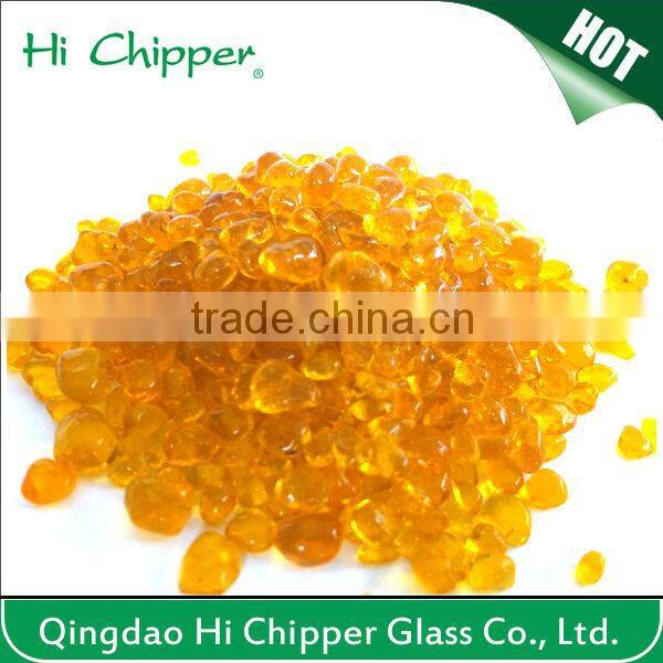 Fireplace decoration colored glass beads