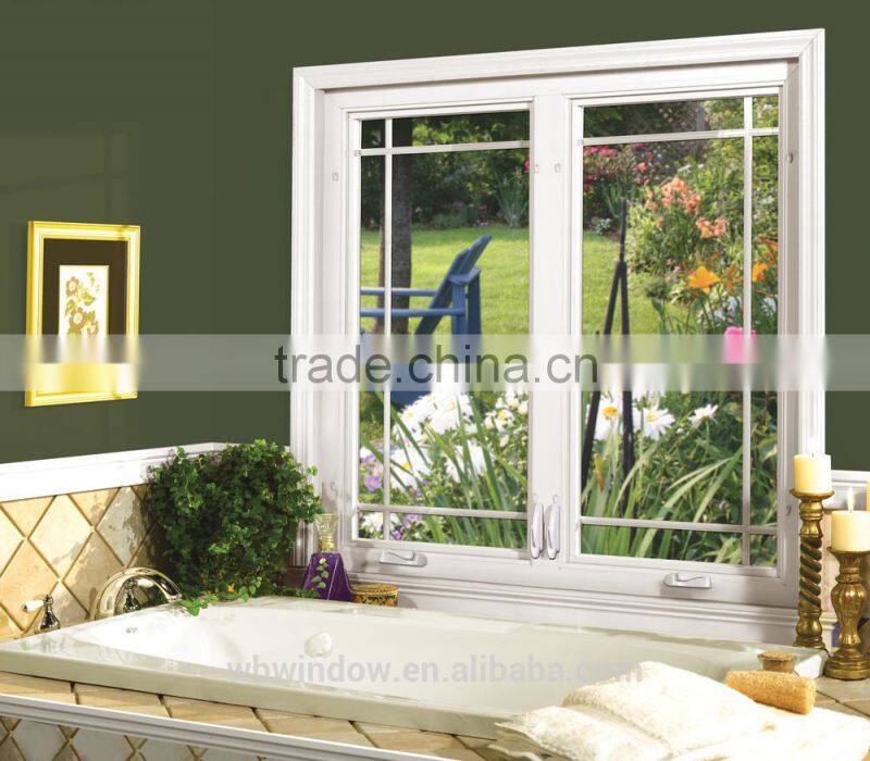 PVC manual crank opening window grill design,PVC hand crank windows