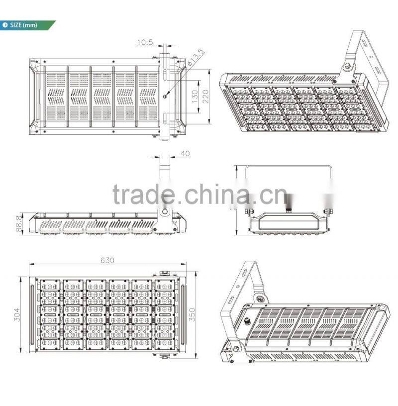 100-140lm/W Different Beam Angle 5 Years Warranty Adjustable Bracket CE Rohs Meanwell Driver 240W LED Tunnel Lamps