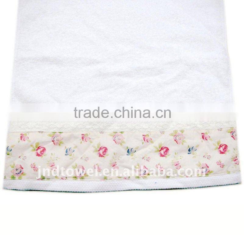high quality cotton towel with print fabric lace