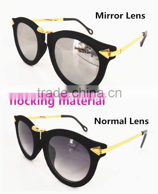 2015 the newest and popular sunglass with flocking materials