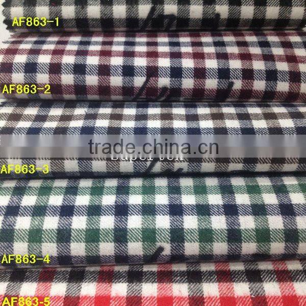 21*21 80*70 100%cotton yarn dyed flannel fabric for shirt with ready bulk