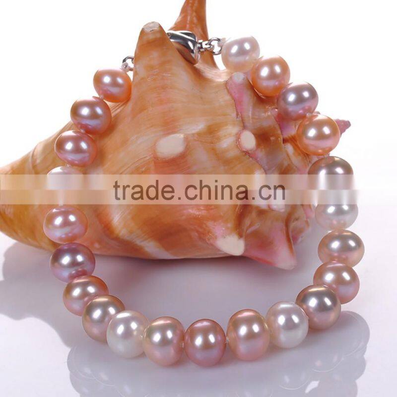 2016 hot selling 8-9mm fashion design Freshwater real Pearl bracelets bangles
