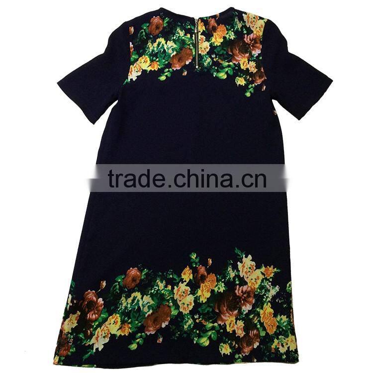 Hot sale 2016 Summer dress Fashion women vintage party dresses printing casual dress