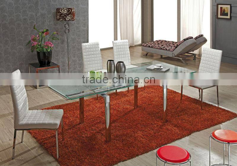 8 Seater tempered glass retractable dining table