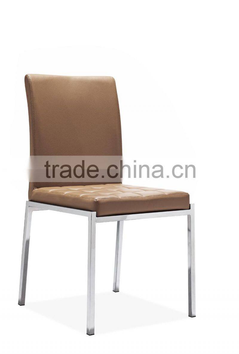 Z656 Industrial Style Dining Chair Leather Brown Leather Chair Metal Dining Chairs
