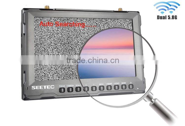 High resolution 800x480 compable with 5.8GHz transmitters 8" dual 32 channels receiver dji phantom drone