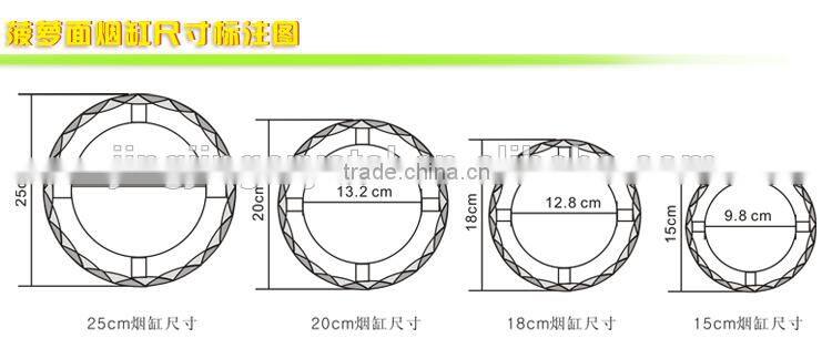 Round Red Chinese Character Fu Blessing Lucky Present Crystal Ashtray For Holiday Gift