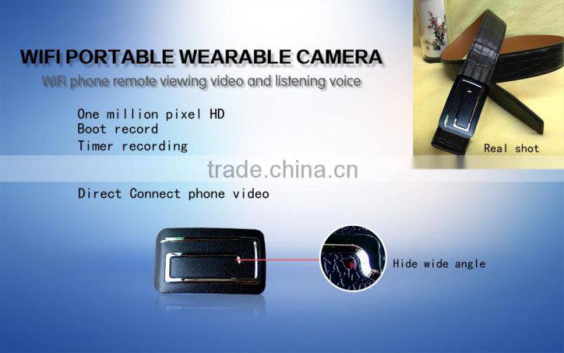 2015 first HD 1080P WIFI leather belt pinhole hidden camera with android and IOS APP,wireless wide angle belt mini camera 32gb