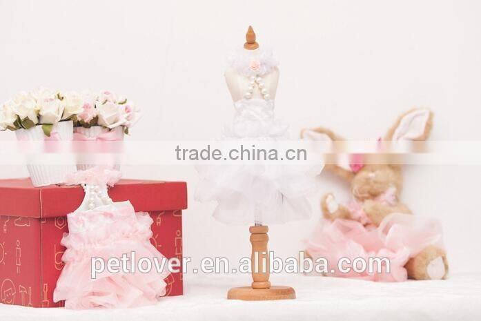 Dog clothes dog wedding dress with pearl