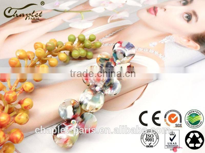 wholesale cellulose acetate flower hair barrettes rhinestone hair clip