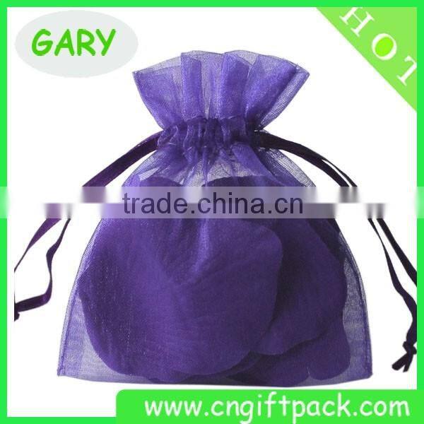 Black Big Custom Organza Bags Screen Printing 29*41cm
