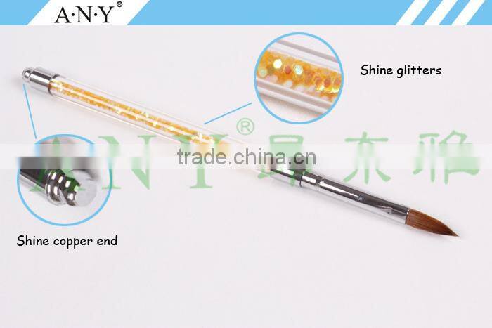 ANY Gillter Handle Nail Art Beauty Care Pure Kolinsky Nail Art Brush