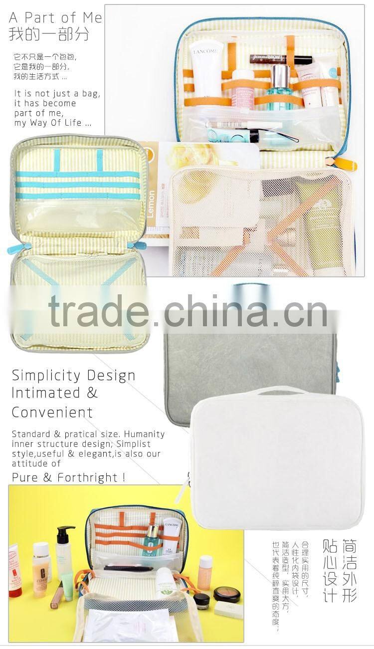 Waterproof Functional Cosmetics Makeup Washing Accessories Storage Bag With Zipper Closure