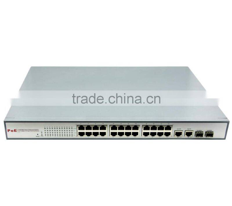 Alibaba best sellers 24 port POE Switch YJS-POE24/B