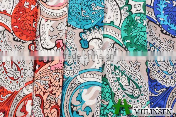 Shaoxing Textile woven paisley print rayon twill fabric