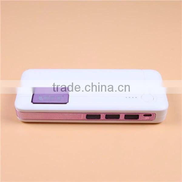 Factory Wholesale 12000mAh 3 USB Power Bank with Torch Light