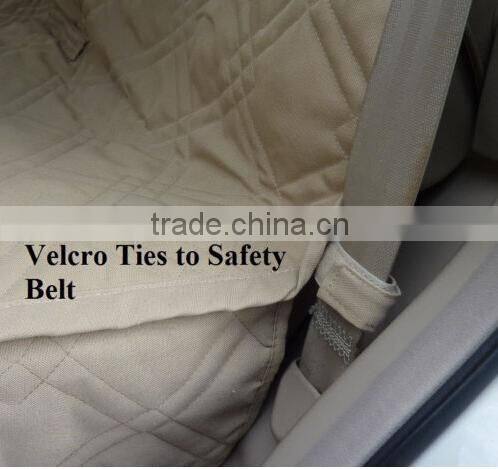 Deluxe Quilted and Padded Tan Car Back Seat With Two Flaps