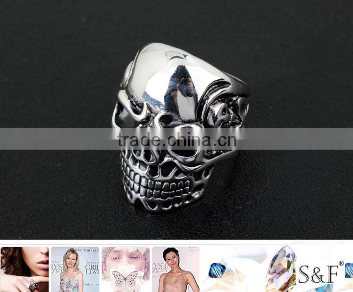 146032 Unisex 2014 fashion jewelry tstainless steel skull rings