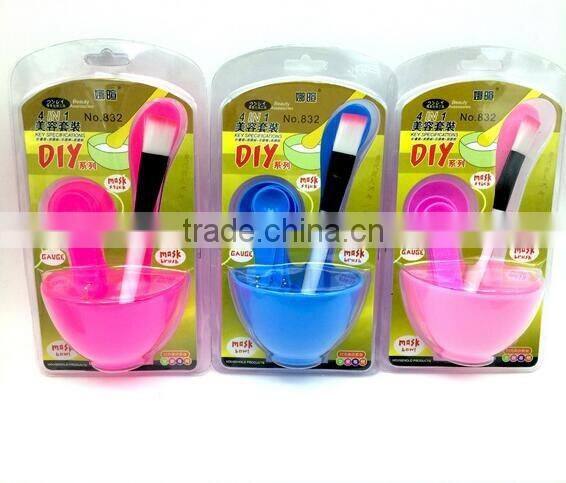 Hot sale 4 in 1 DIY Facial Mask Mixing Bowl Spoon Tools Set/facial mask bowl set