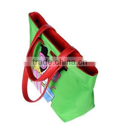 2014 Cartoon contrast color nylon handbag