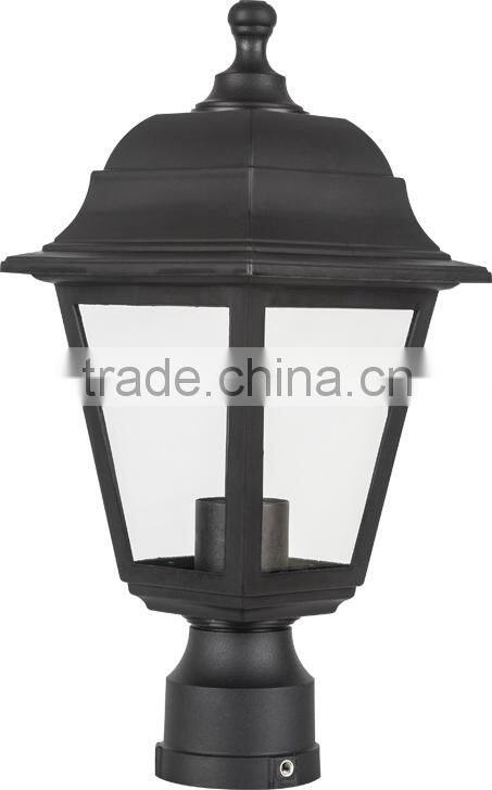 outdoor gate pillar light ,classic plastic garden light,4pcs glasses