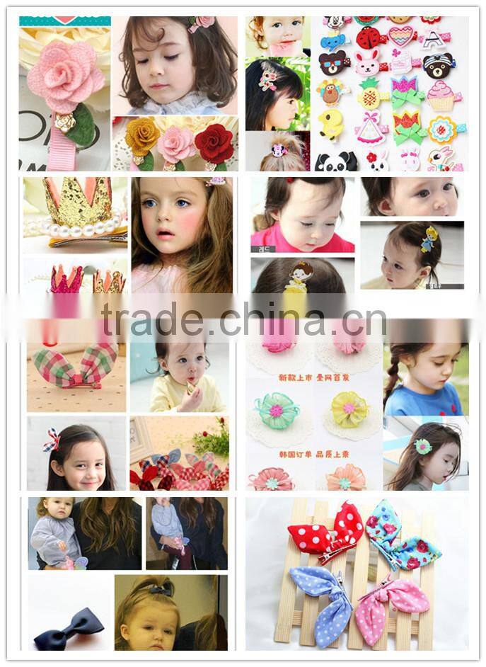 new style with sweet heart button multi color Boutique grosgrain hair clip fancy hailgrips