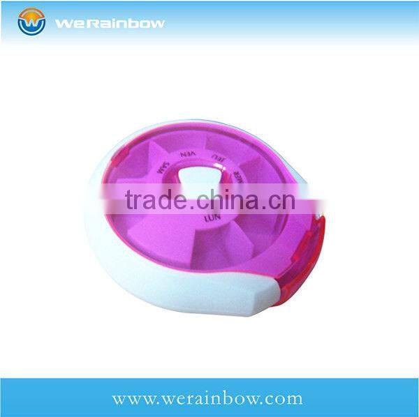 weekly round 7 compartment pill box