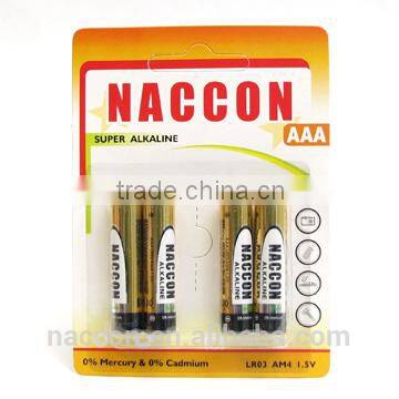 hot selling aaa lr03 am4 alkaline battery dry battery with low price asa