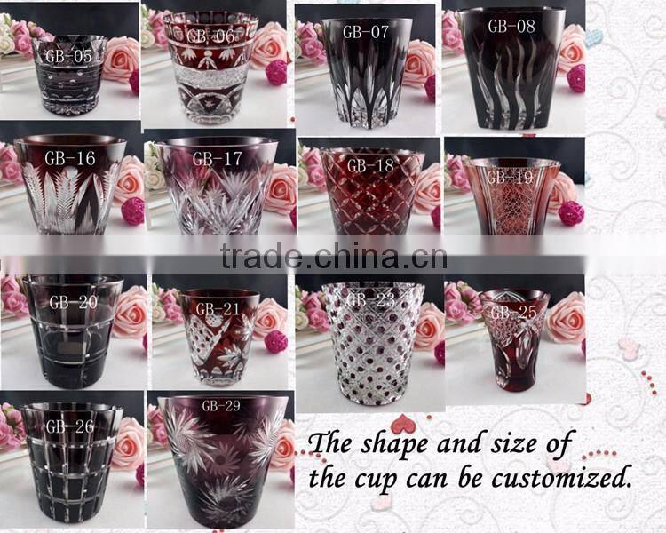 250ml new design crystal cup glass cup for wedding party and home
