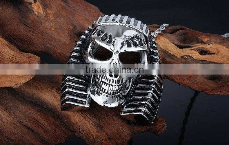 KSTONE High quality stainless steel Egyptian Pharaoh skull pendant