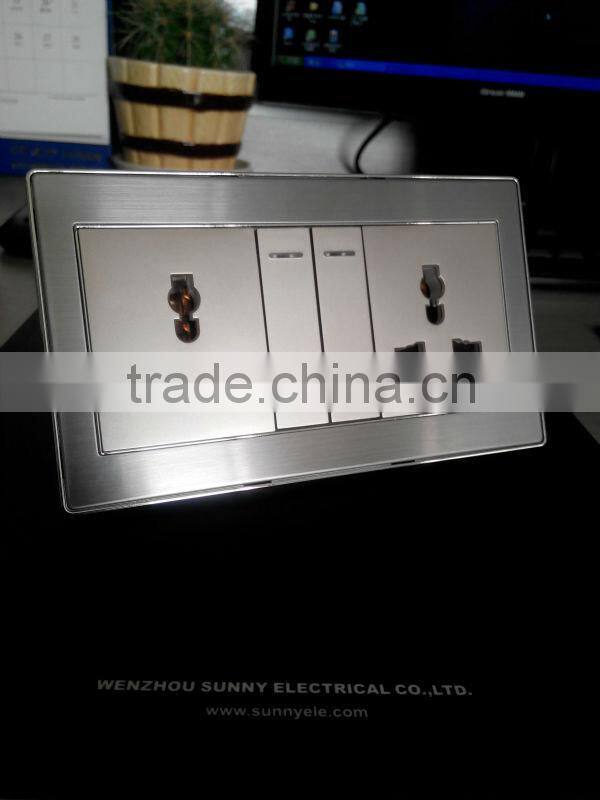 double gang switch & socket, 2gang universal switched socket