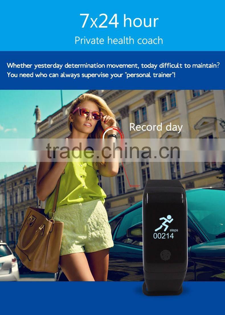 2016 NEW arrival touch sensor sensitivity smart band heart rate,kalories,steps monitor