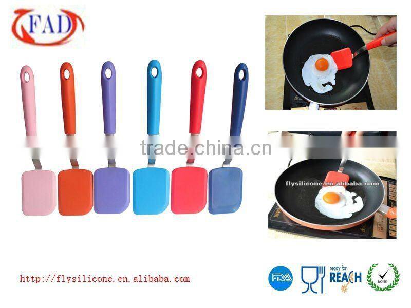 Useful Names of Silicone Kitchen Utensils Turner with Stainless Steel Connection