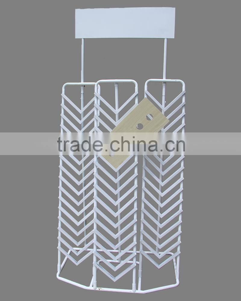 custom powder coat big metal ceramic floor tile display stand HSX-S0363