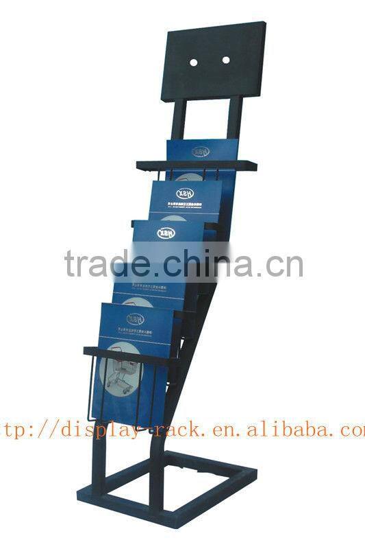 metal white wire portable magazine newspaper bruchure catalogue display stands HSX-2020