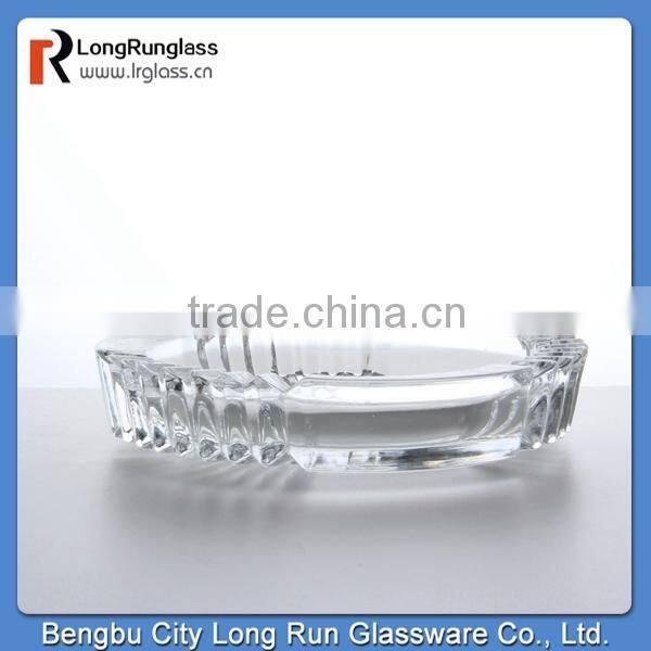 LongRun 800g Popular fashional round carved glass ashtray