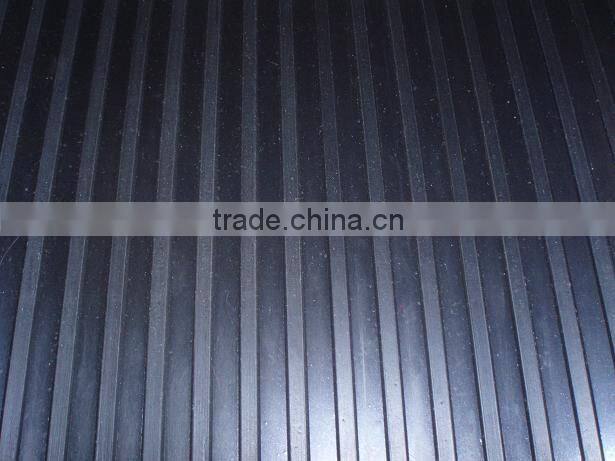anti-slip fine ribbed/corrugated/stripe pattern surface rubber sheets/mats/rolls/flooring