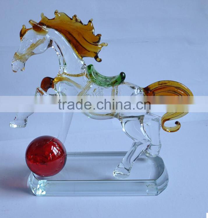 2016 New arrival k9 crystal award with horse gift model