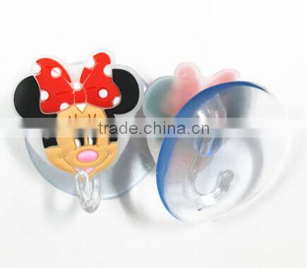 Silicone plastic bathroom wall hook hanger adhesive suction cup