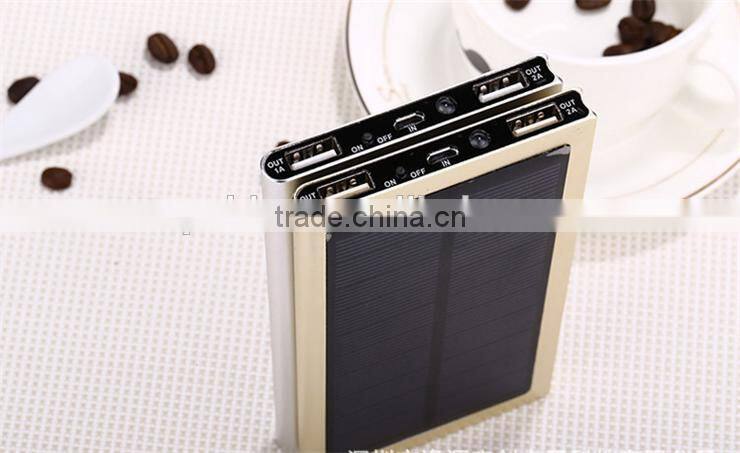 Real 10000mah high efficiency charger solar power bank for cellphone