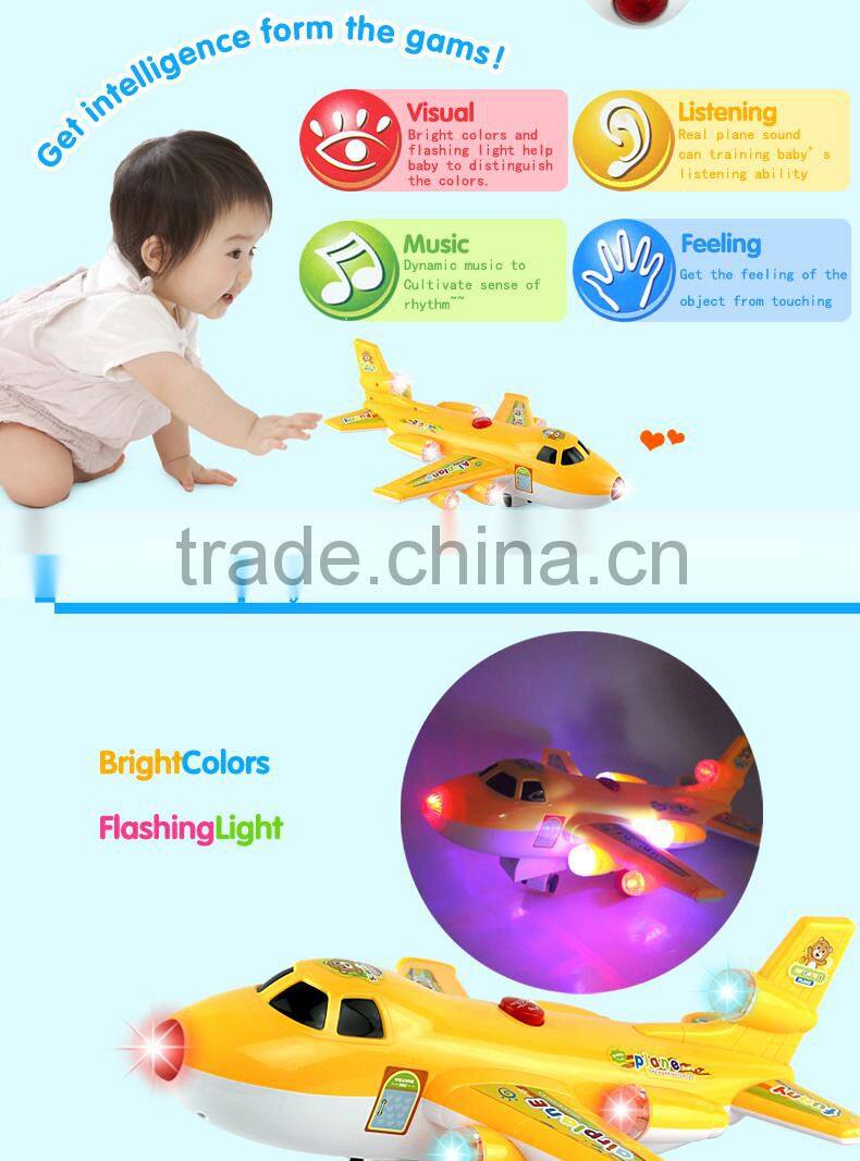 Kid promotion gift toys bo music plastic aircraft with light & sound