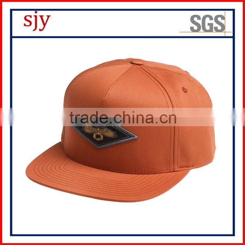 custom flat brim metal plate cheap snapback cap for sale