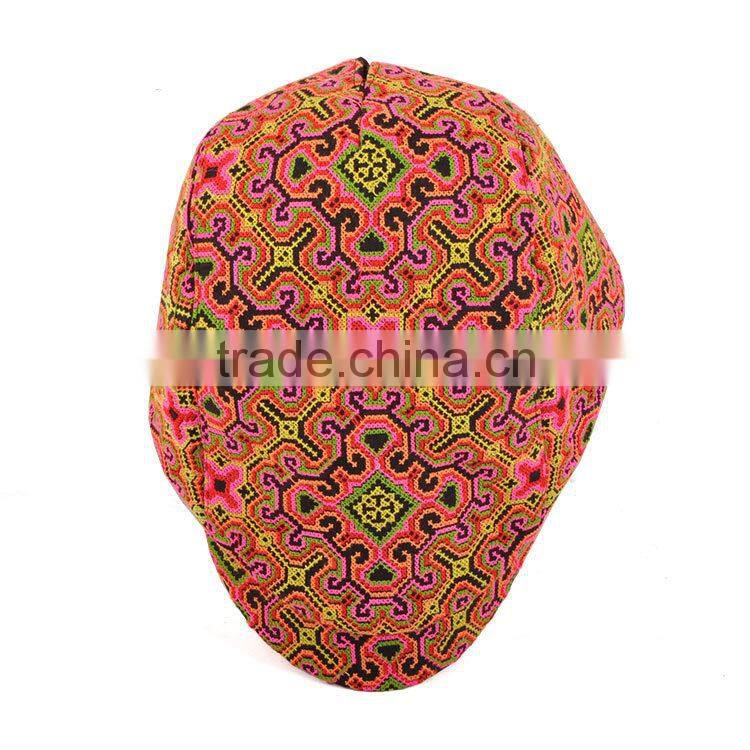 thai style fashion handmade four leaf clover canvas embroidery hat