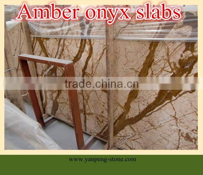 Amber onyx slabs