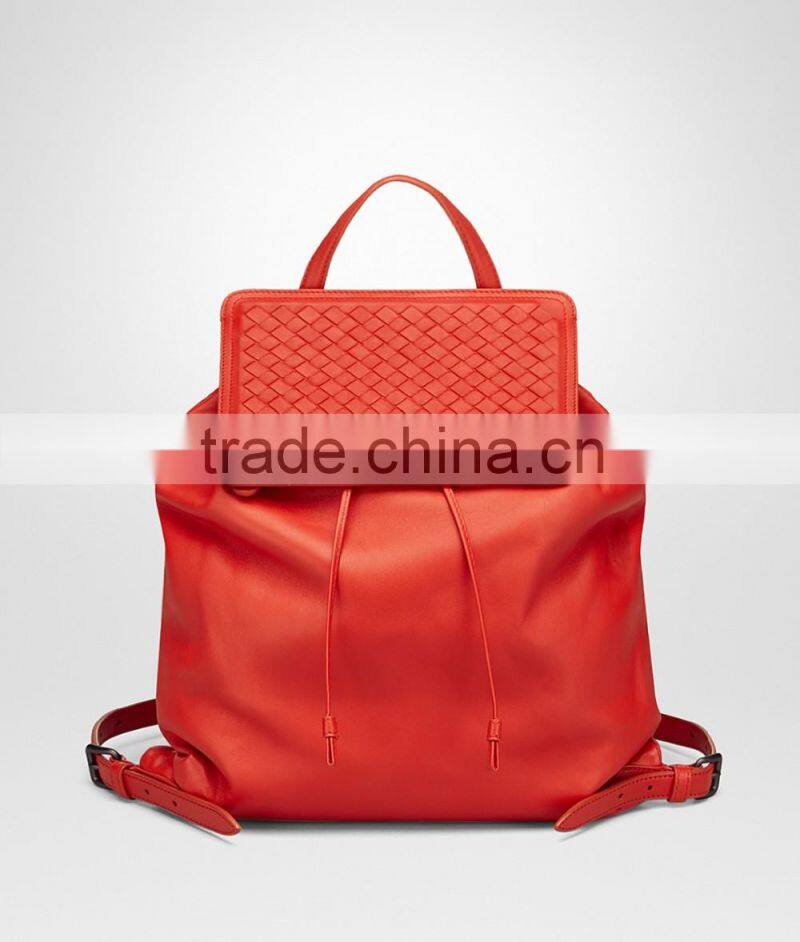 fashion desginer Elegant gray patent PU leather lady backpack